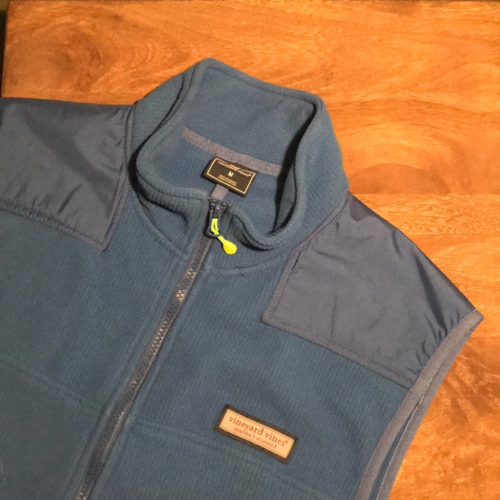 Vineyard Vines Blue Lightweight Fleece Vest